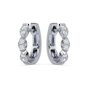 Dainty White Gold Hoop Earrings Accented with Canadian Diamonds