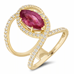 Ruby and Diamond Statement Ring in Yellow Gold