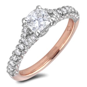 De Beers Forevermark Diamond Engagement Ring in 18K Rose and White Gold 1.32 Carat TW