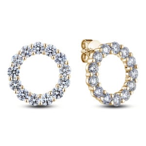 De Beers Forevermark Circle Diamond Stud Earrings in 18K Yellow Gold