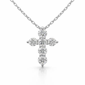 De Beers Forevermark Diamond Cross Pendant in 18K White Gold 1.64 Carat TW