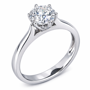 Canadian Diamond Engagement Ring with Hidden Accent Details in White Gold 1.11 Carat