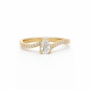 Pear Shape De Beers Forevermark Diamond Engagement Ring in 18K Yellow Gold