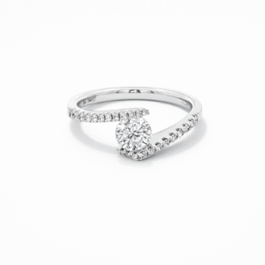De Beers Forevermark Diamond Tension Set Engagement Ring in 18K White Gold