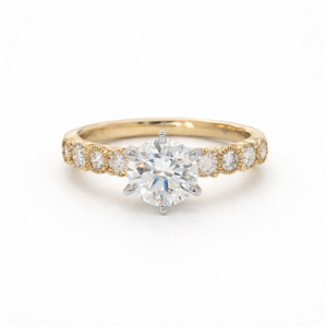 De Beers Forevermark Diamond Engagement Ring in 18K Yellow and White Gold 1.49 Carat TW