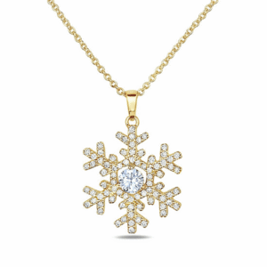 Brilliant Canadian Diamond Snowflake Pendant in Yellow Gold