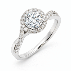 De Beers Forevermark Diamond Twist Band Ring in 18K White Gold