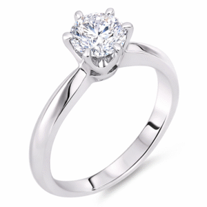 Canadian Diamond 6 Claw Solitaire Engagement Ring in 14K White Gold 1.00 Carat