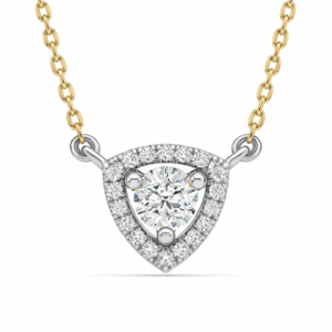 De Beers Forevermark Diamond Trillion Halo Pendant in 14K White and Yellow Gold