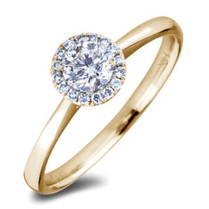 De Beers Forevermark Diamond Halo Engagement Ring in 18K Yellow Gold | 1.15 Carat TW
