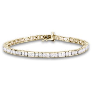 Princess Cut Diamond Tennis Bracelet in Yellow Gold