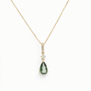 Pear Shaped Alexandrite & Canadian Diamond Pendant in Yellow Gold