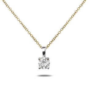 Canadian Diamond Solitaire Pendant in 14K Yellow and White Gold | 0.23 Carat