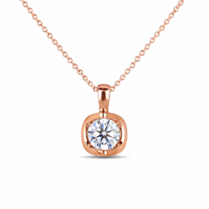 De Beers Forevermark Diamond Tension Set Solitaire Pendant in 14K Rose Gold | 0.54 Carat