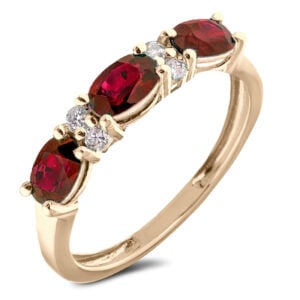 Ruby and Diamond Anniversary Ring In Yellow Gold
