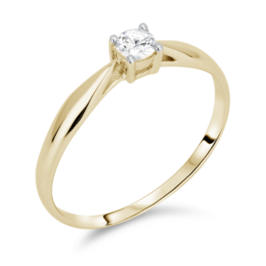 Canadian Diamond Solitaire Engagement Ring in Yellow Gold 0.27 Carat