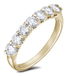 7 Stone De Beers Forevermark Diamond Anniversary Ring In 18K Yellow Gold