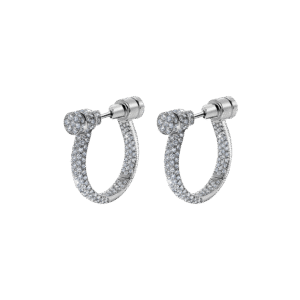 Estribo Collection Full Pave Diamond Earrings