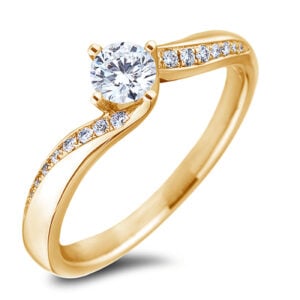 Canadian Diamond Engagement Ring in Yellow Gold