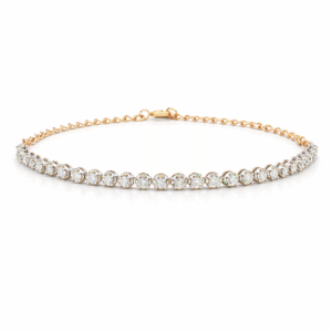 Dainty Diamond Bracelet in White and Yellow Gold 0.50 Carta TW