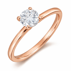 Solitaire Ideal Cut Canadian Diamond Ring in 14K Rose Gold