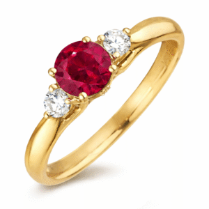 Ruby and De Beers Forevermark Diamonds Ring in 14K Yellow Gold