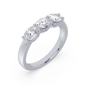 De Beers Forevermark Diamond Anniversary Ring with Hidden Detail in Platinum